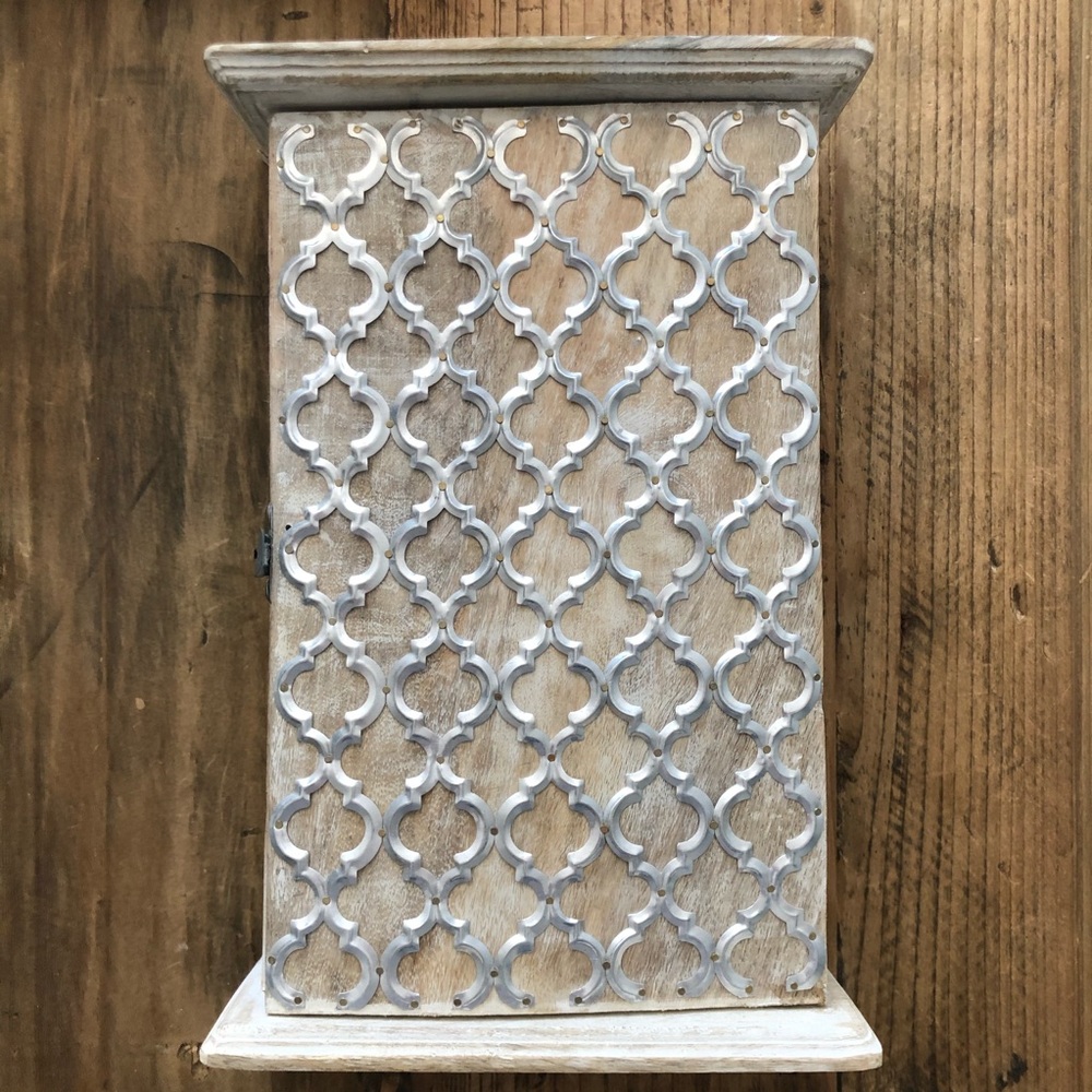 Wood and metal jewelry box